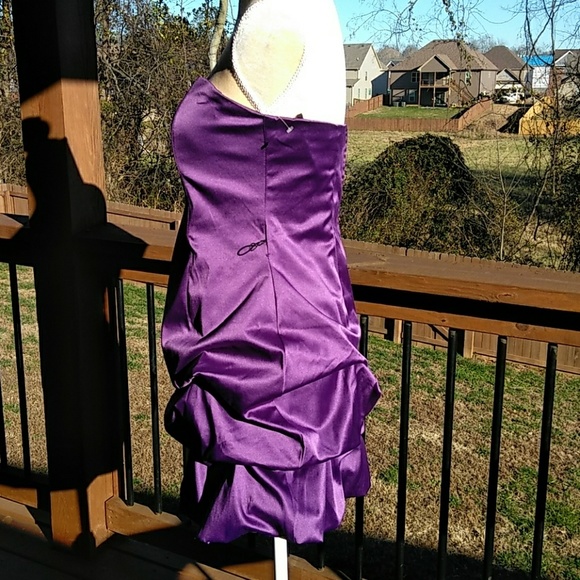 Wishes Wishes Wishes Size 9 Strapless Purple Bubble Hem Party Dress - Picture 9 of 12